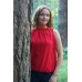 Embroidered blouse "Romance" red